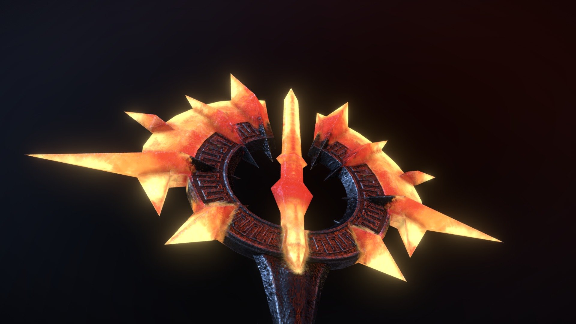 fantasy flaming axe - 3D model by brodys_arts (@golem.troll228 ...