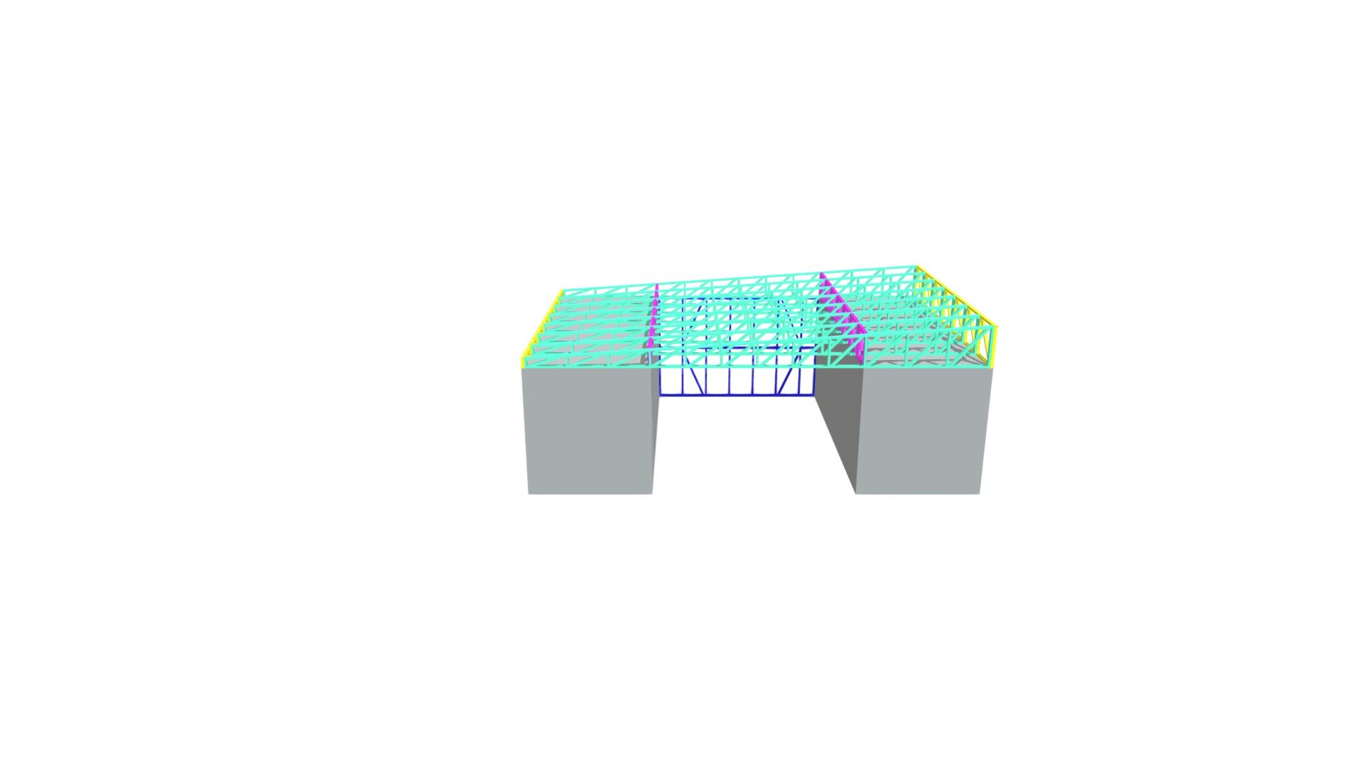 4m Gap Container Roof Framing - Download Free 3D model by Steel Frames ...