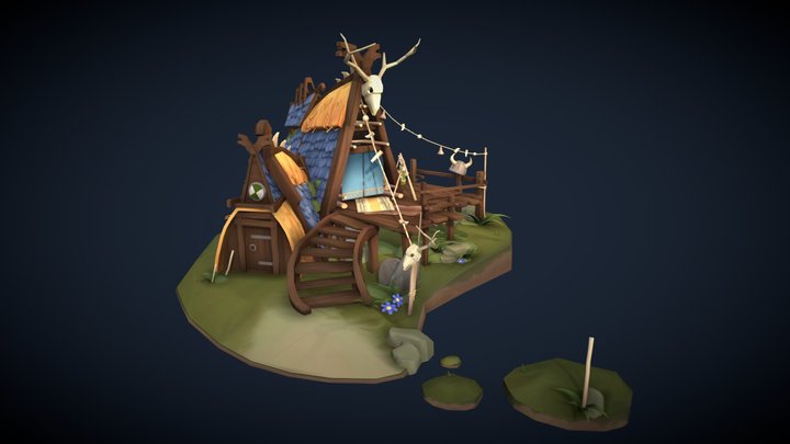 Viking Shaman's Hut - DAEVillages 3D Model