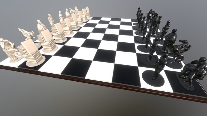 Custom Chess Pieces (low poly version) 3D Model