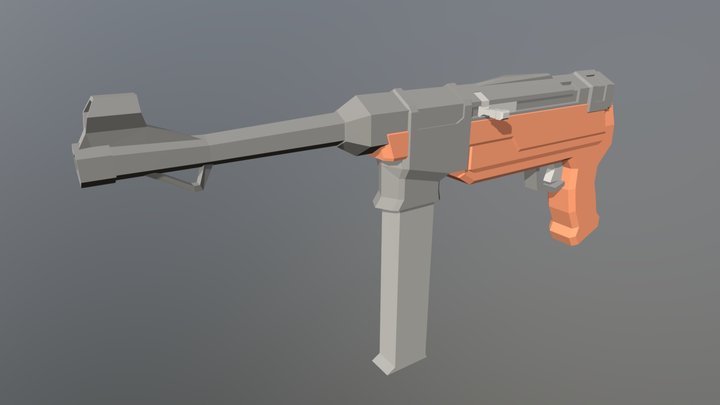 Low-Poly MP40 SMG 3D Model