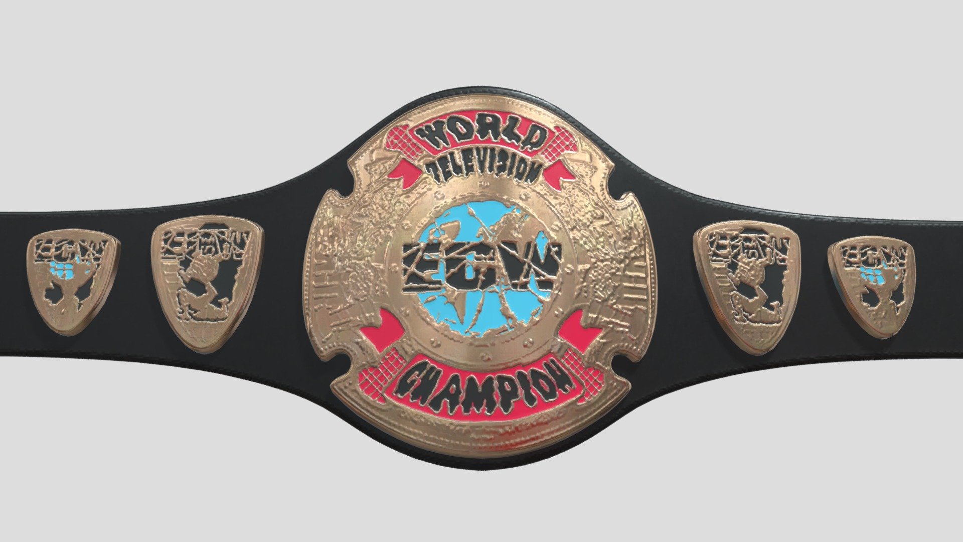 ECW - WORLD TELEVISION CHAMPION BELT - Download Free 3D model by ...