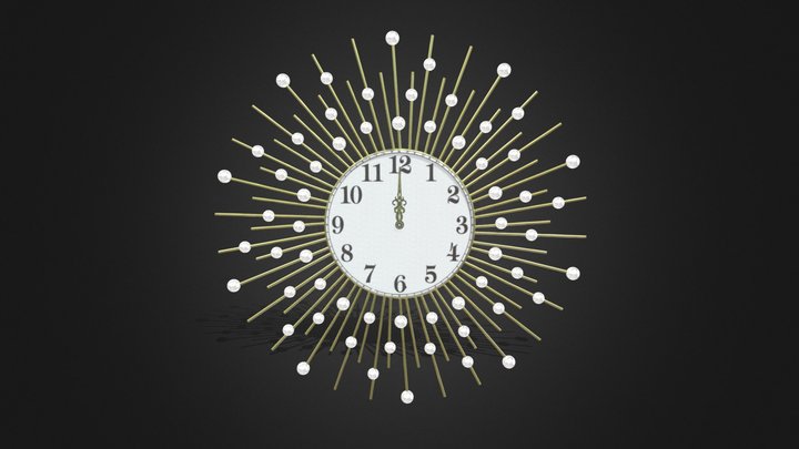 3D Modern Living-Room Clock 3D Model