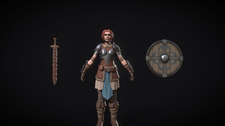Warrior girl 3D Model
