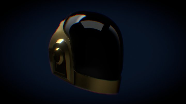 Daft Punk Guy-Manuel Helmet 3D Model