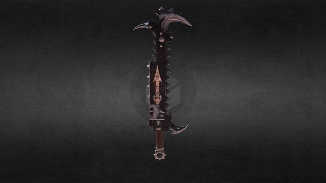 Chaos Raptor Chainsword 01 3D Model