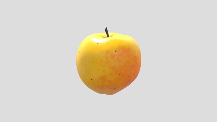 Yellow Apple 3D Model