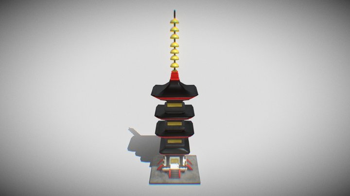 Pagoda low poly 3D Model