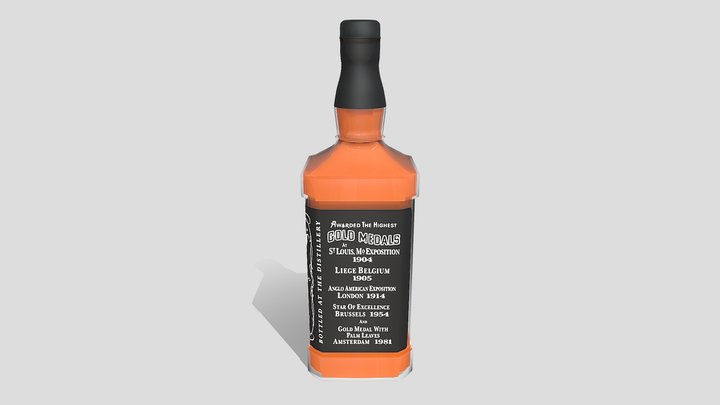 Jack Daniels Bottle 3D Model
