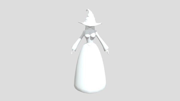 LowPoly Witch 3D Model