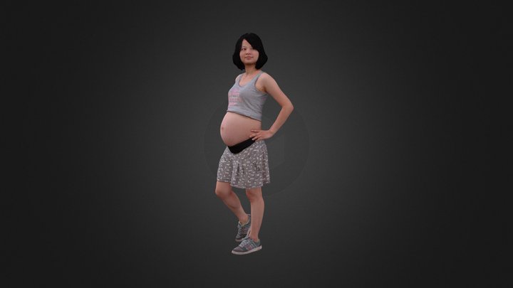 Scanned Pregnant Woman 3D Model