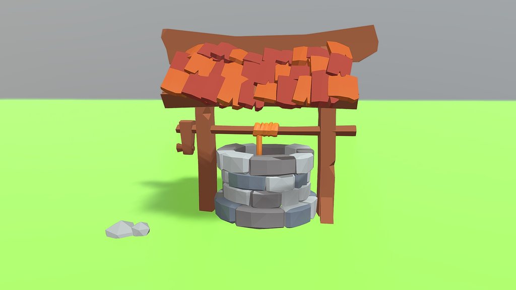 Low Poly Medieval Well