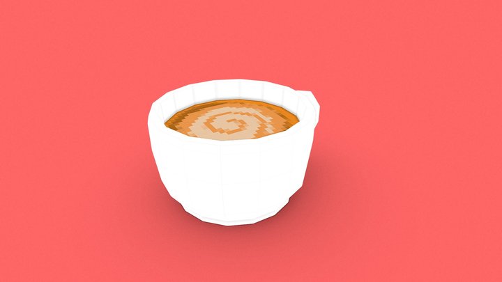 Low Poly Coffee Cup 3D Model