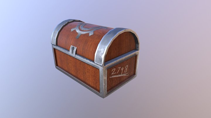 Wooden Chest 3D Model