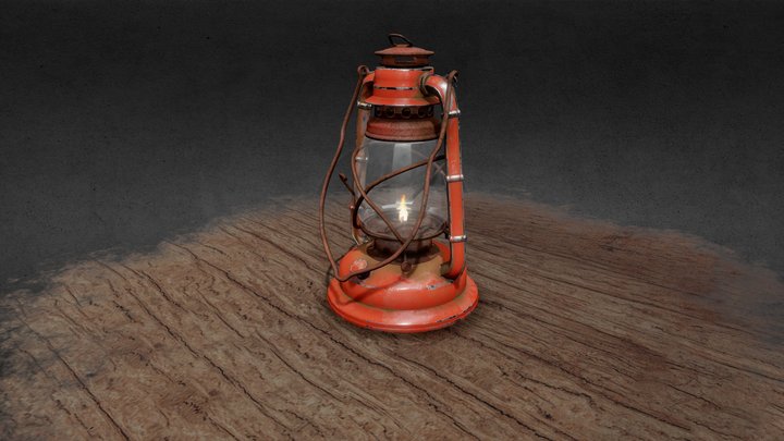 Old Kerosene Lantern 3D Model