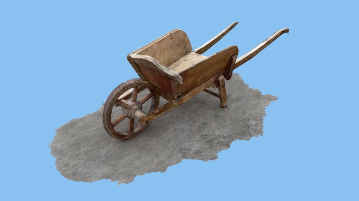 the wooden cart 3D Model