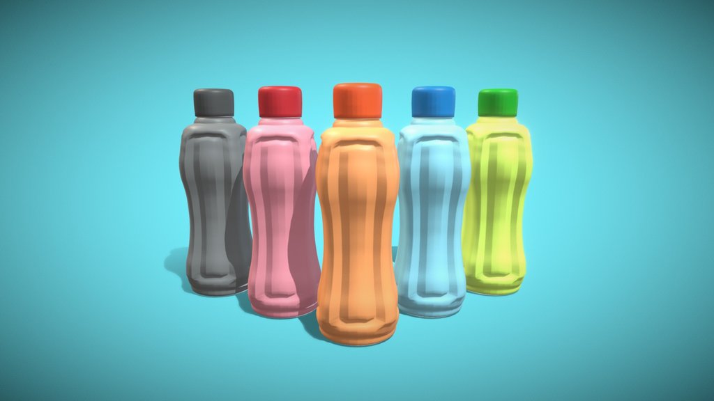 Colorful School Water Bottle Pack Low Poly