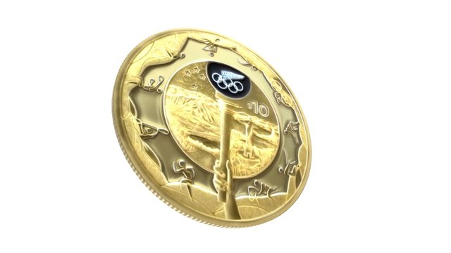 2016 Road to Rio gold proof coin 3D Model