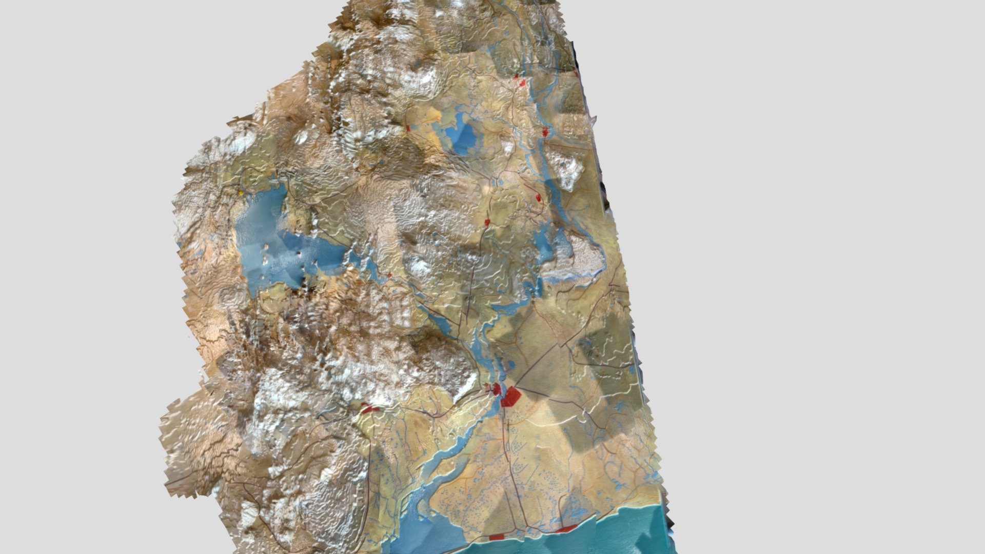 Iceland relief map - Golden Circle