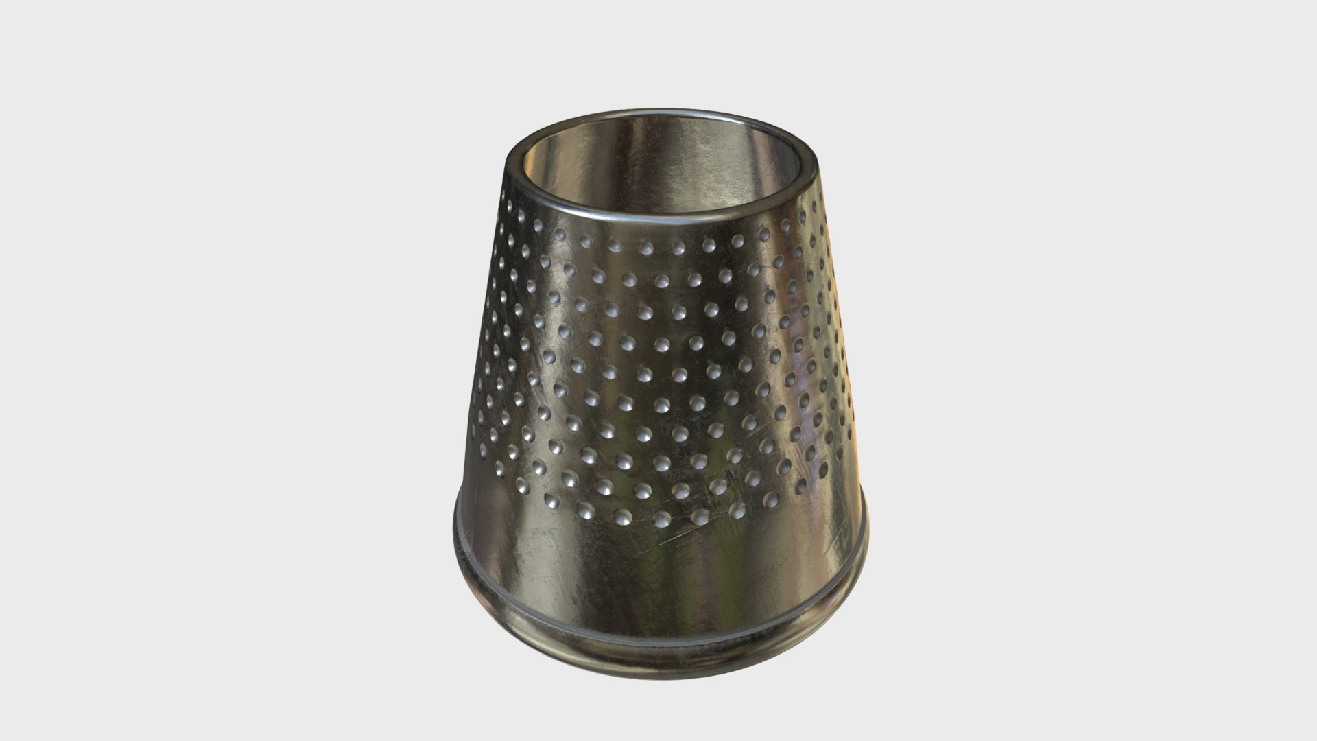 3D model Tailor thimble 2 - This is a 3D model of the Tailor thimble 2. The 3D model is about a glass jar with a lid.