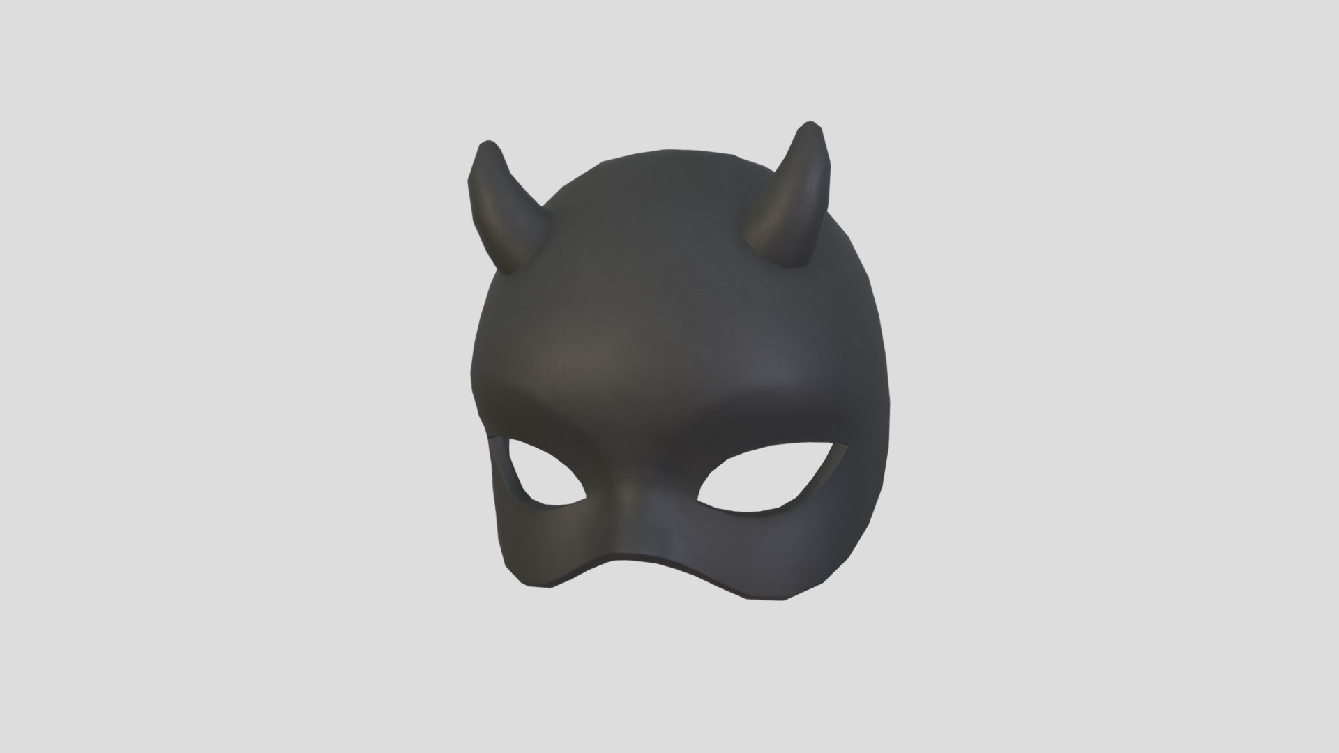 3D model Devil Mask - This is a 3D model of the Devil Mask. The 3D model is about a black mask with a white background.