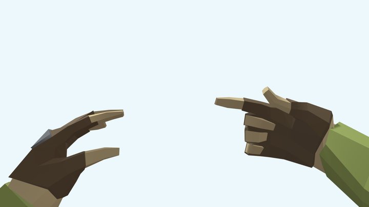Low Poly FPS Arms (Rigged-Animated) 3D Model