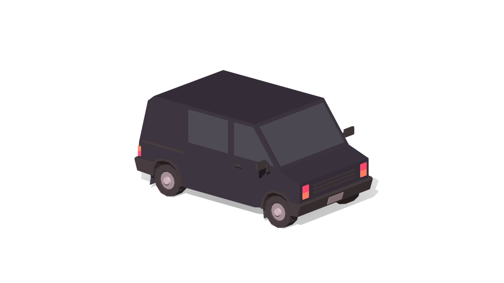 3D model Suspicious Van - This is a 3D model of the Suspicious Van. The 3D model is about a black van with red wheels.