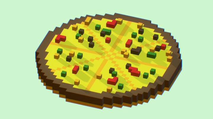 Pixel Pizza 3D Model