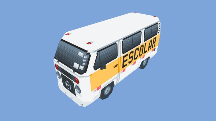 Low Poly Schoolbus 3D Model