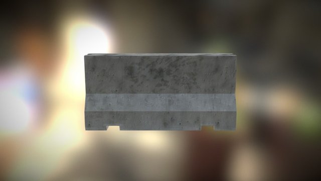Concrete Barricade 02 3D Model