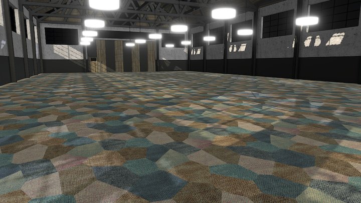 Ege Carpets Canvas Collage Octo Blue In Situ VR 3D Model