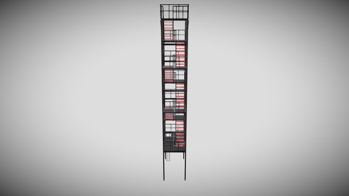 Fire Stairs 3D Model