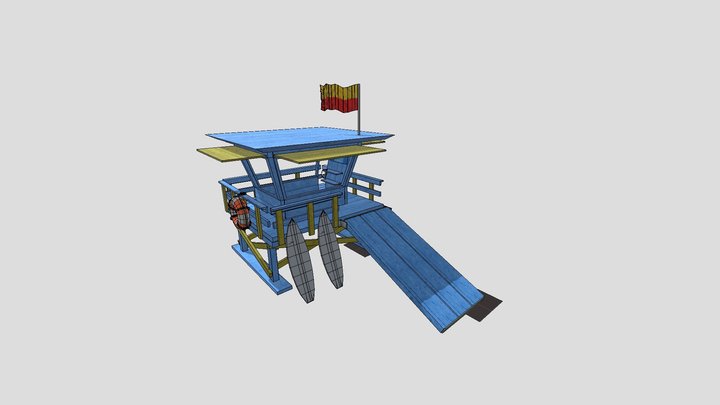 5 Props - Beach themed 3D Model