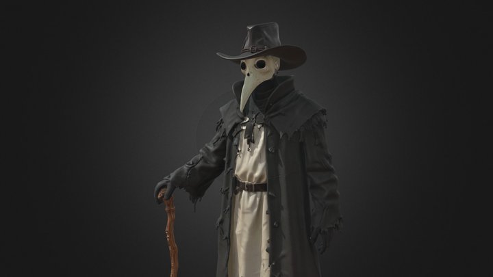 Plague Doctor - Bone Mask & Warding Cane – Kostenloses 3D-Modell STL
