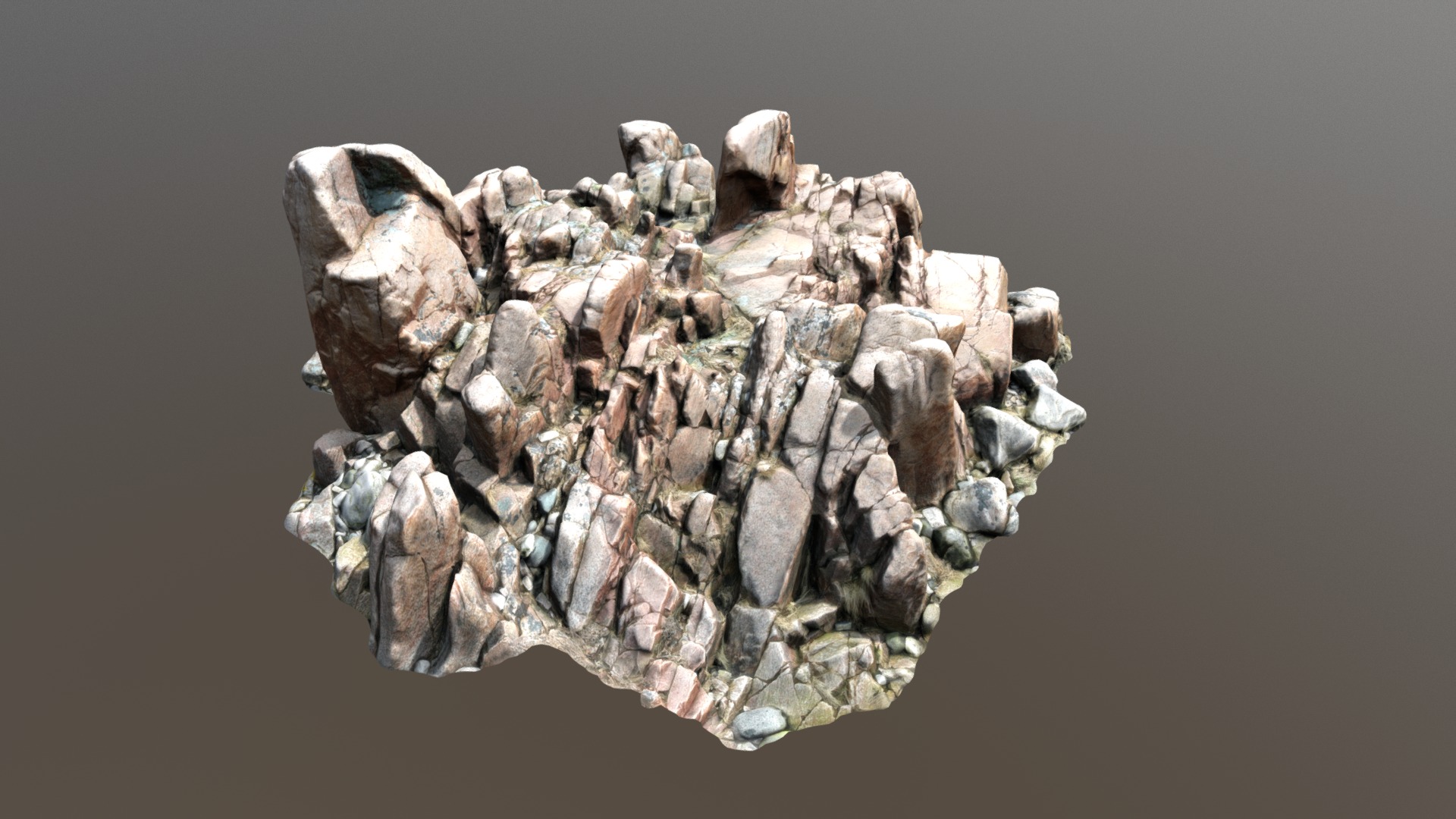 3D model Nature Rock Cliff C2 - This is a 3D model of the Nature Rock Cliff C2. The 3D model is about a pile of rocks.