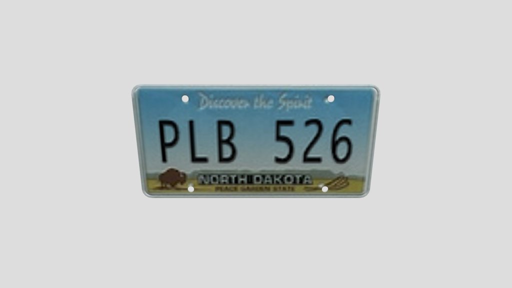 North Dakota Licence Plate Pl