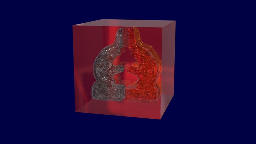 elephants in a glass cube