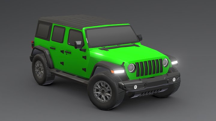 Jeep Wrangler 2022 Low-poly 3D 3D Model