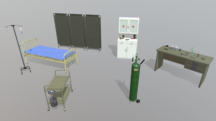 Hospital Furniture - Pack 3D Model