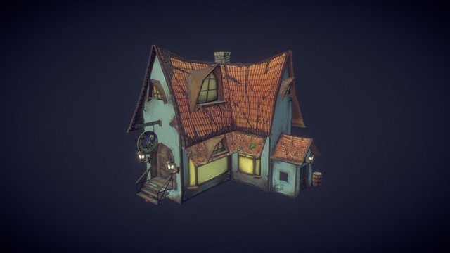 The Sleeping Troll Tavern 3D Model