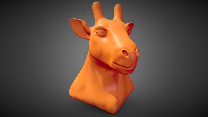 Anthro Giraffe Head 01 Sculpt 3D Model