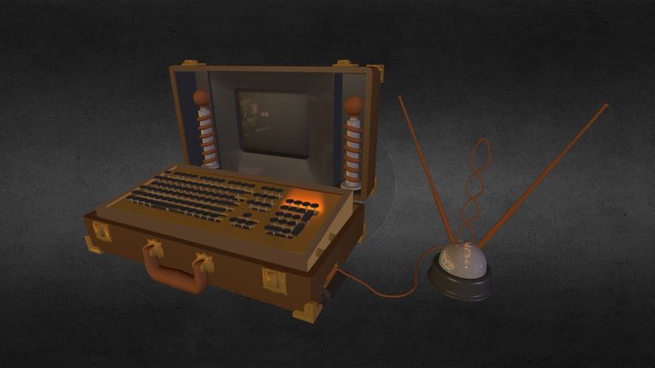 Steampunk Laptop 3D Model