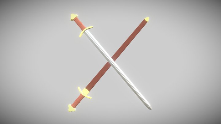 「Low Poly」Medieval Sword 3D Model