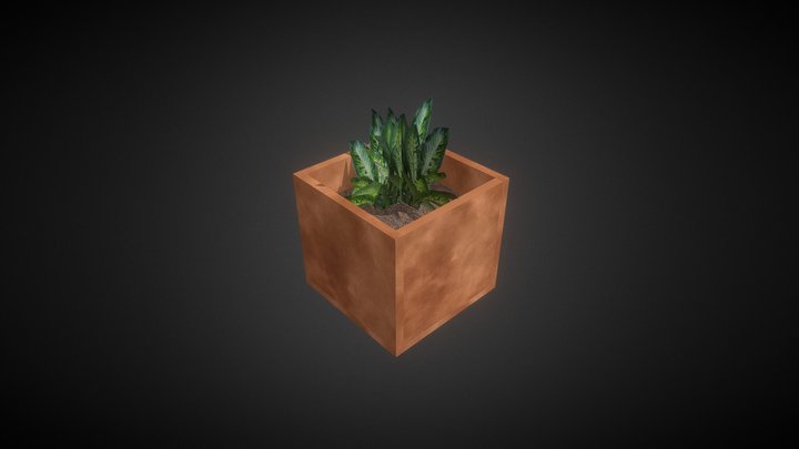 Planted Pot 3D Model