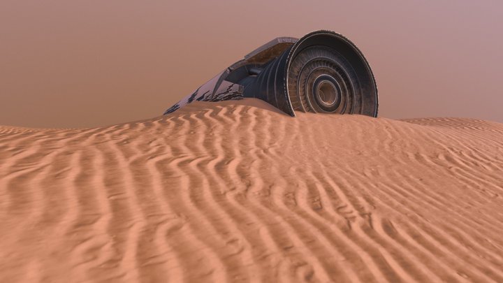Abandoned Booster rocket 3D Model