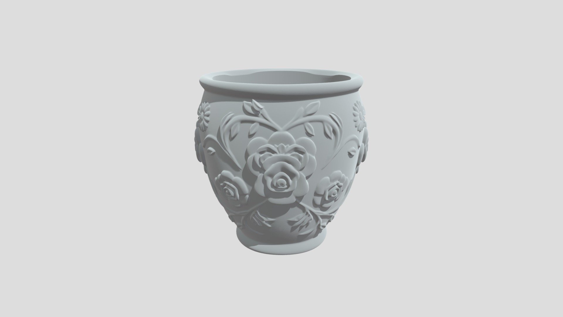 flower pot etched with flower designs - 3D model by snowbhelle [6e7caf5 ...