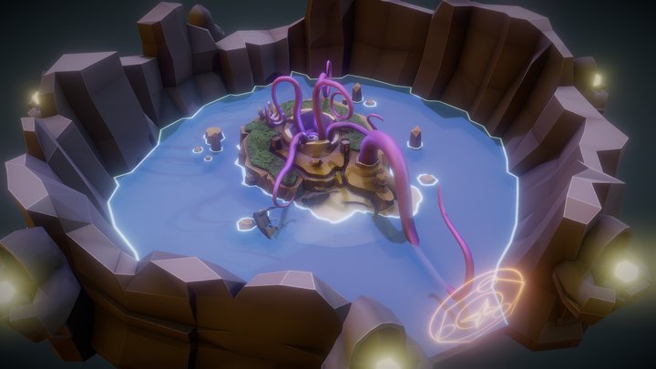 Fantasy Island atoll of the Beast 3D Model