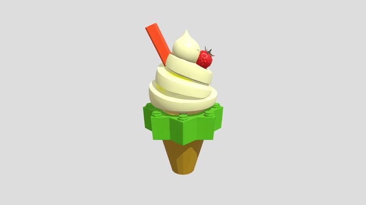 Lego ice cream dessert 3D Model