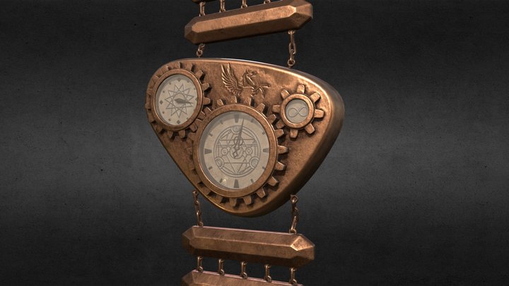 Steampunk Clock 3D Model