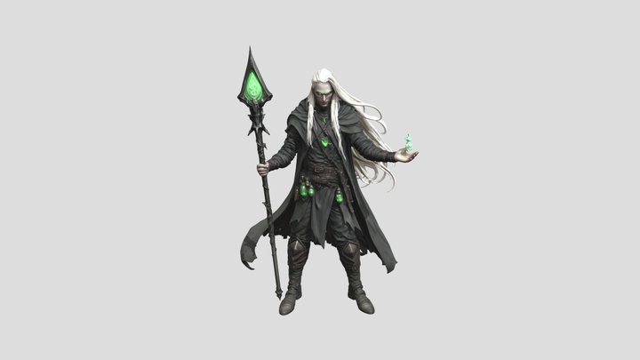 Emerald Necromancer 3D Model